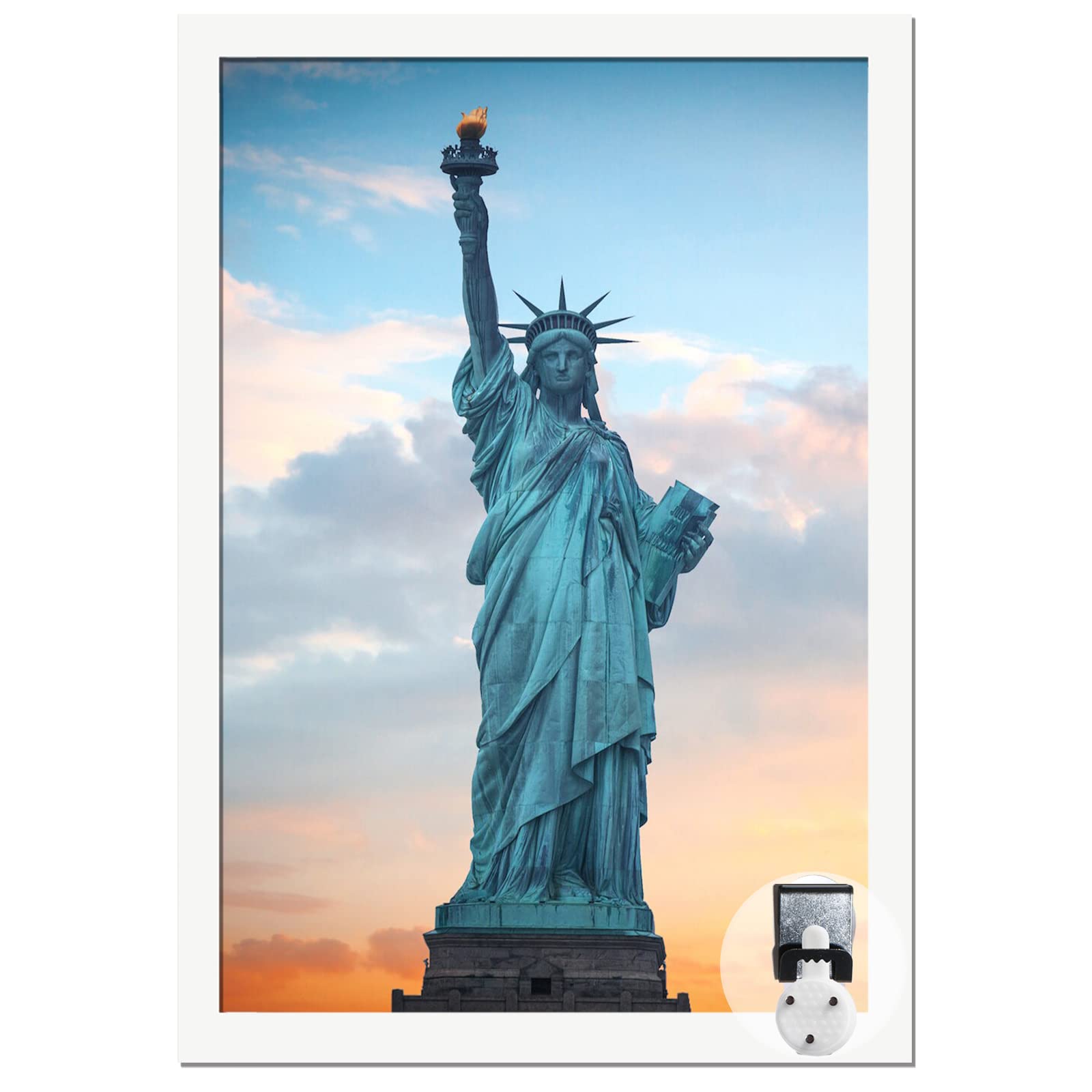 OMAIGAR 24x24 Picture Frame for 24by24 Square Poster Photo Canvas Certificate White High Transparent Photo Frame Wall Desktop Ho