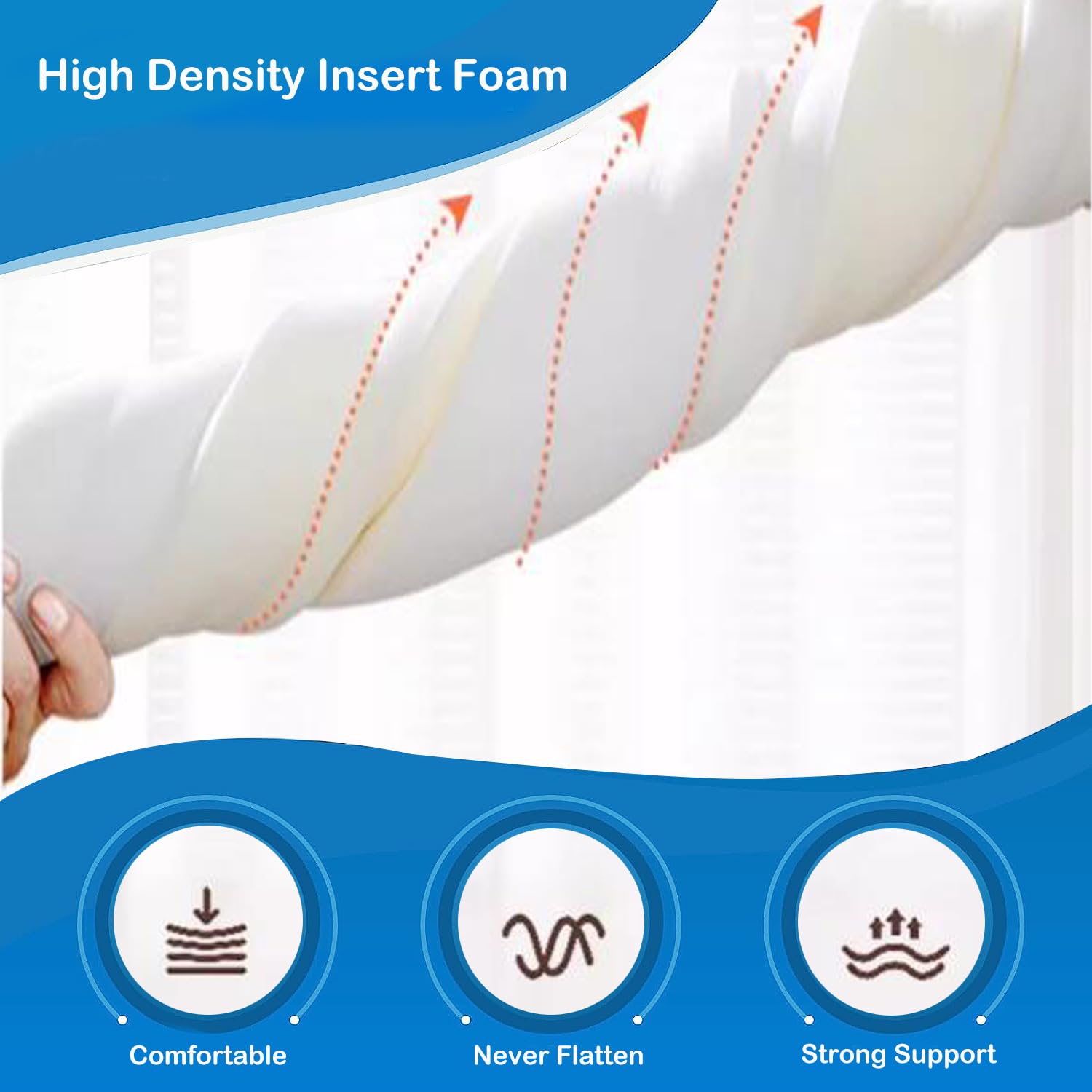 Loveboat Bench Cushion 54x16 Inch Soft Non-Slip Furniture Cushions for Bench Couch Swing Setee with Ties, Navy