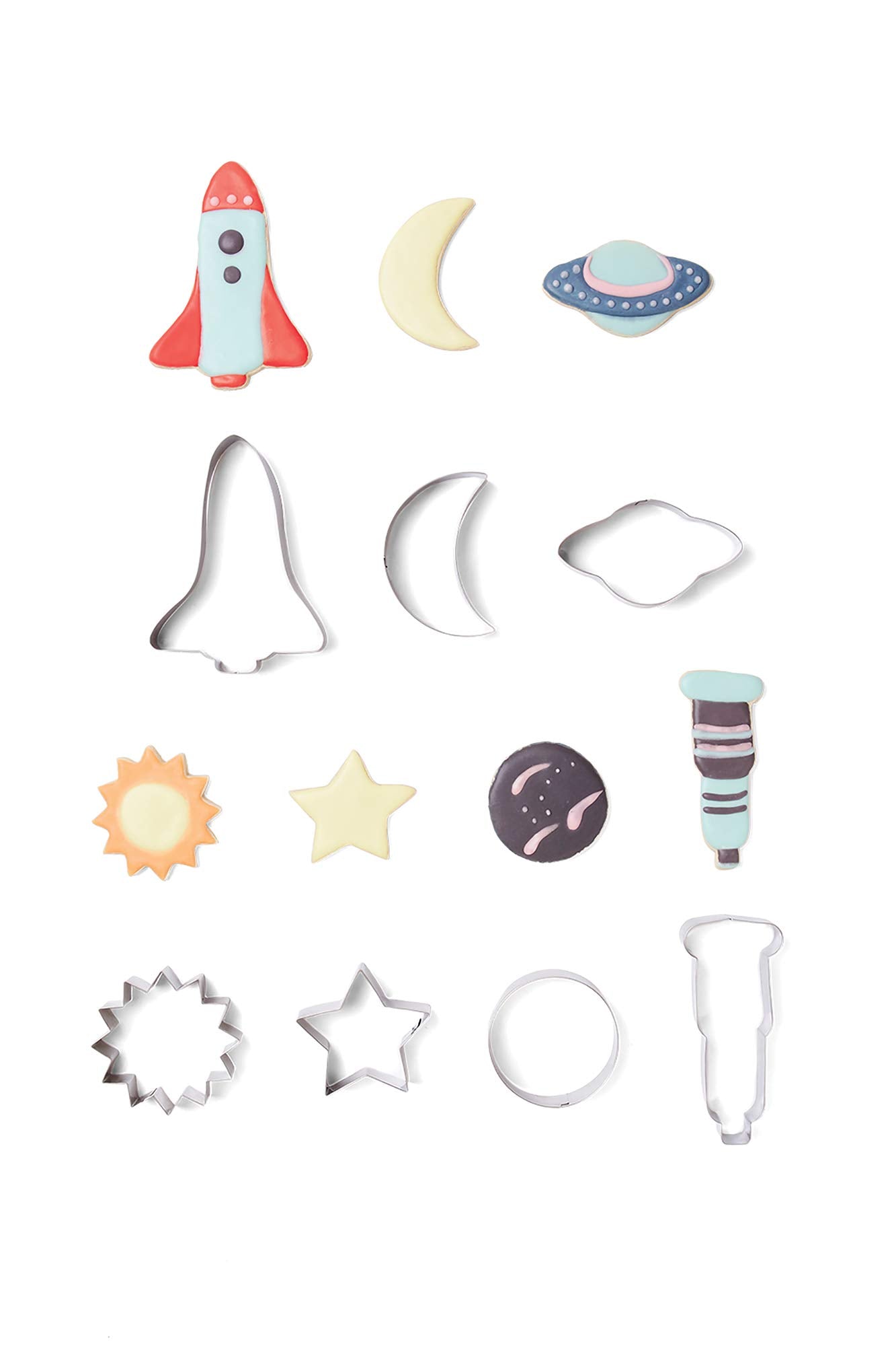 Fox Run Science Cookie Cutter Set, Astronomy Cookie Cutters, Set Of 7