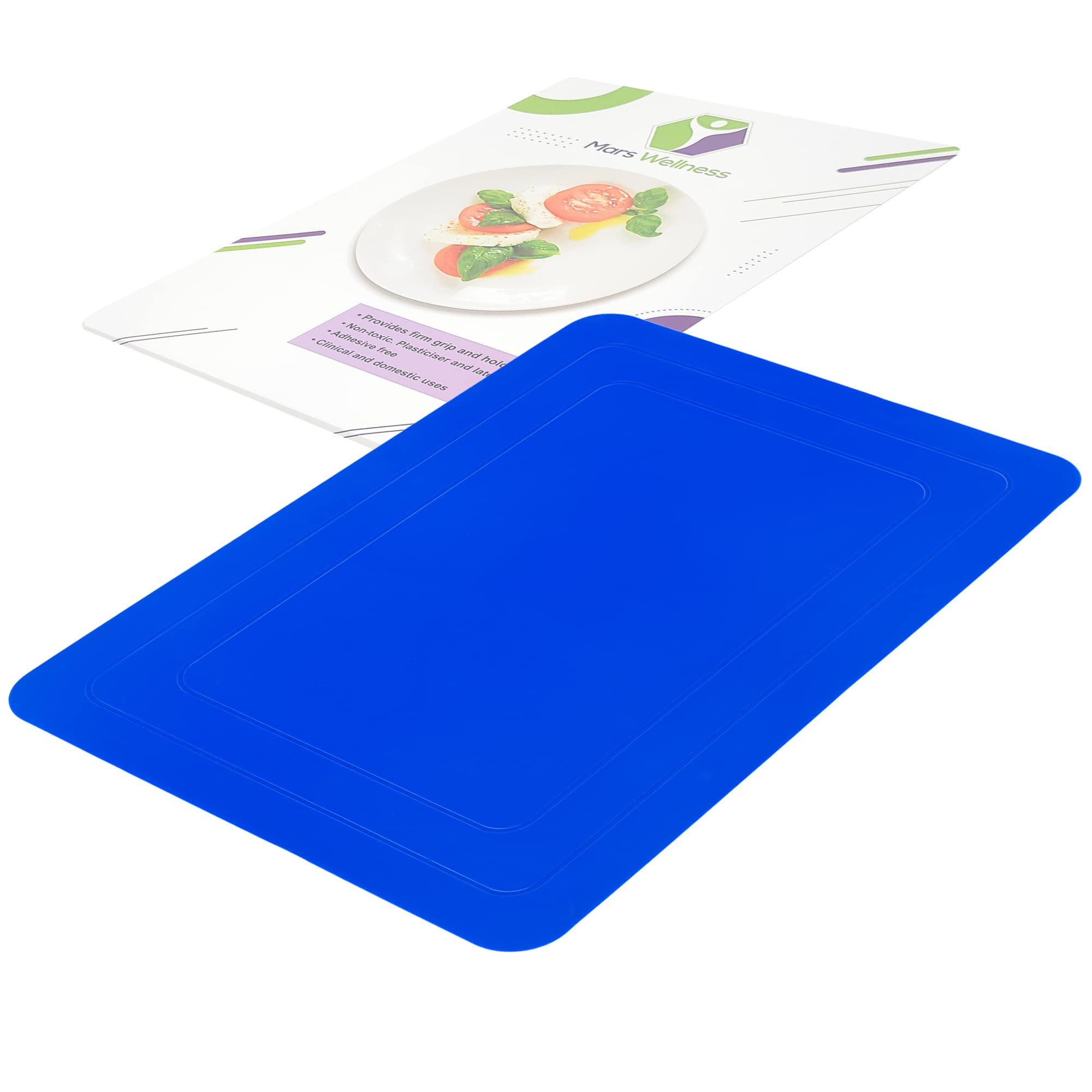 Mars Wellness Rectangular Non Slip Silicone Mat - Anti Slip Large Table Coaster Pad - 9.8'' X 7'' - Eating Aids, Baking, Crafts,