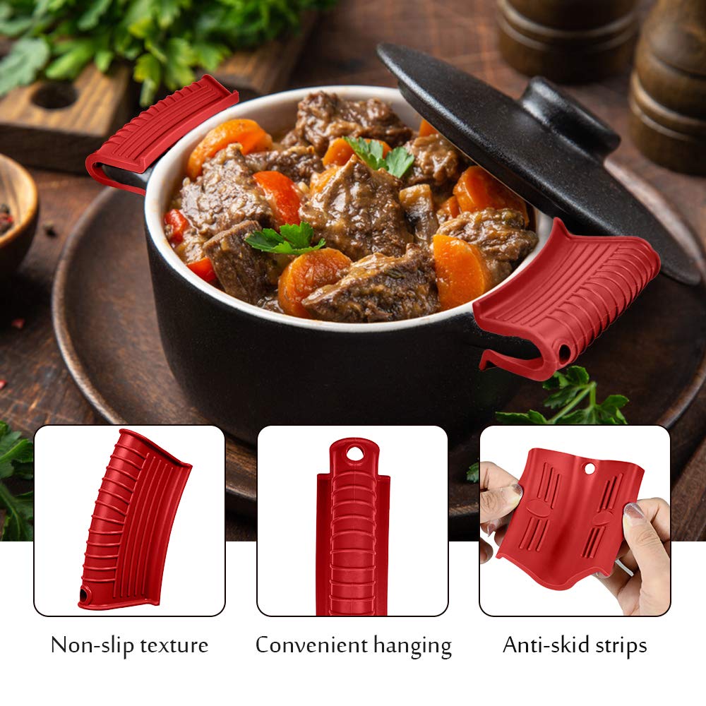 Silicone Assist Handle Holder, Hot Skillet Handle Covers Pot Grip Handle Sleeve Cast Iron Skillets Non-Slip Heat Resistant Pan G