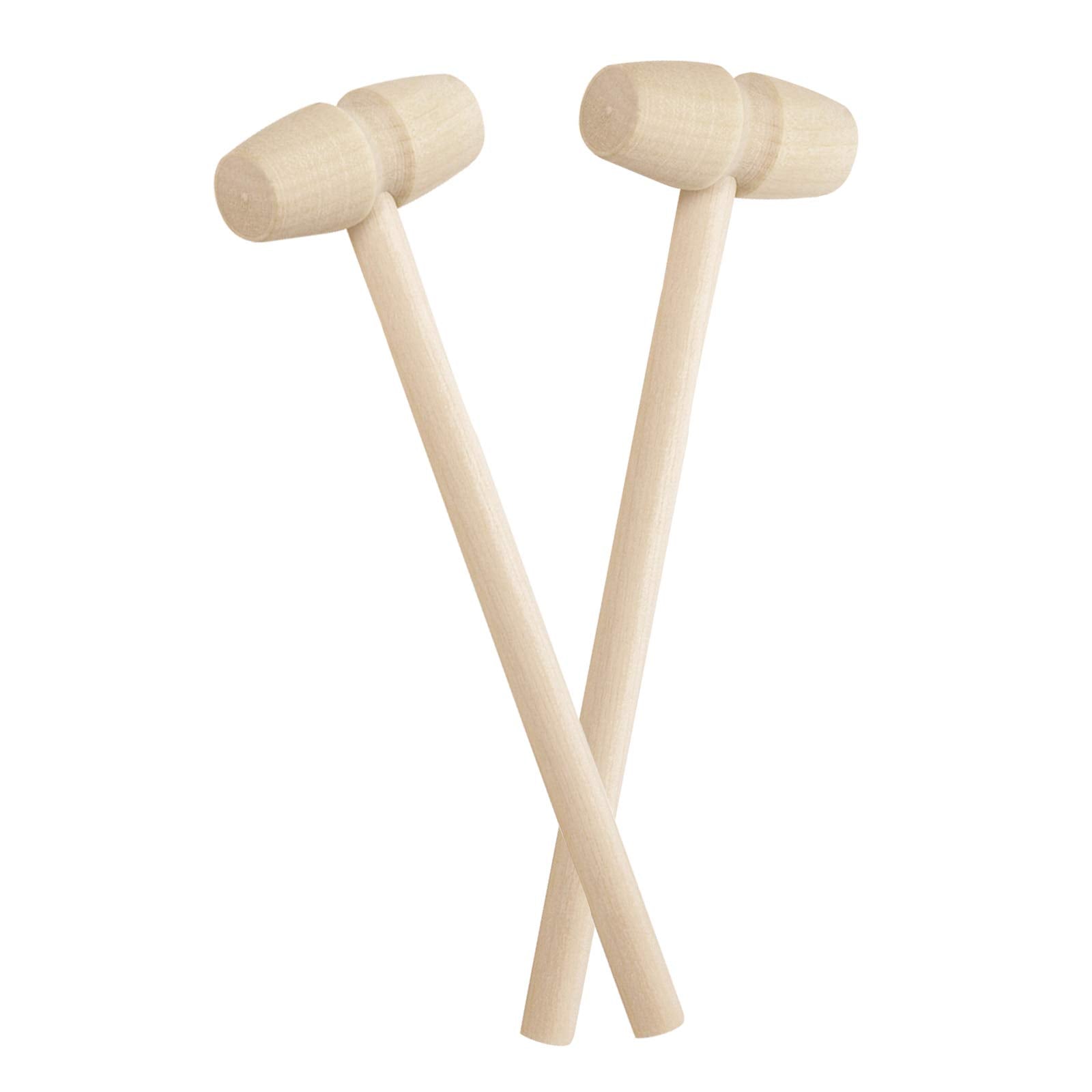 Tupalizy 2 Pieces Mini Wooden Mallet For Chocolate Heart Breakable Smashing Wood Hammers For Cracking Crabs Lobsters Shells Golf