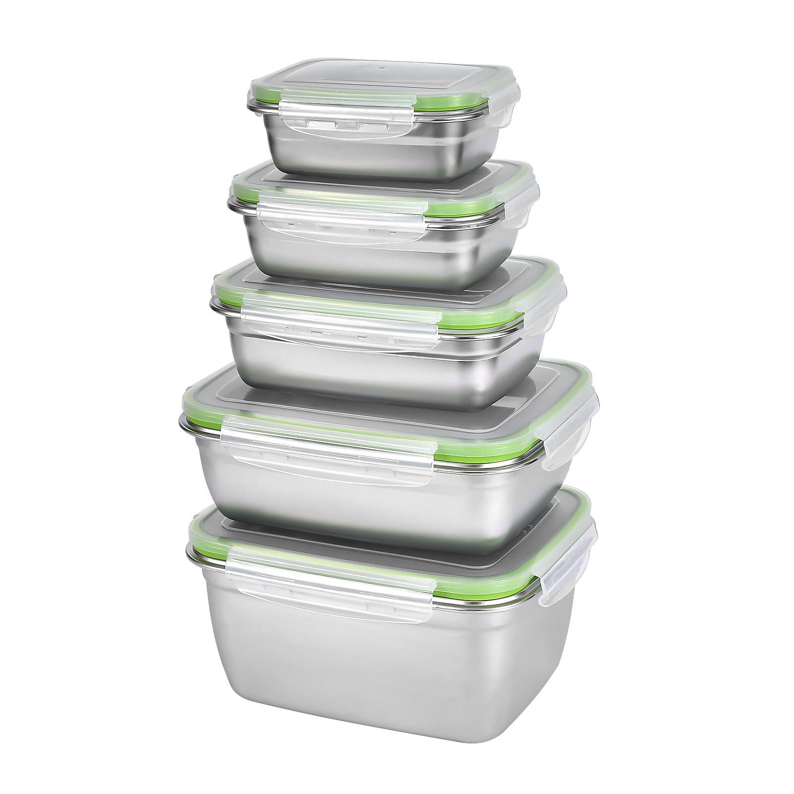 Uptrust Stainless Stainless Steel Food Storage Containers | Leak Proof & Airtight Lids | Set Of 5 Containers Bpa Free That Are D