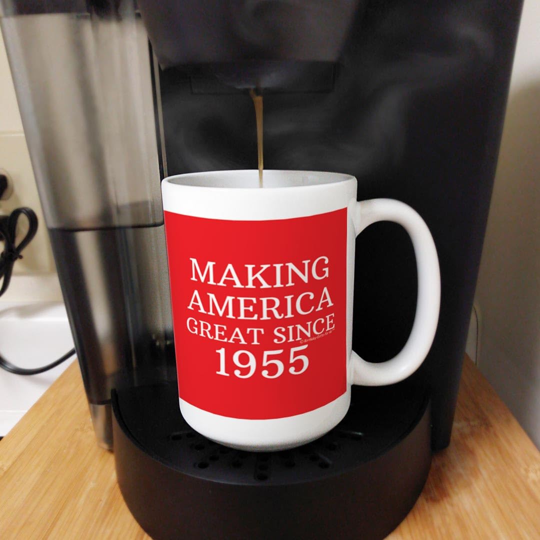 ThisWear 70th Birthday Gift Making America Great Since 1955 Funny Birthday Gift Coffee Mug Tea Cup 15oz Red