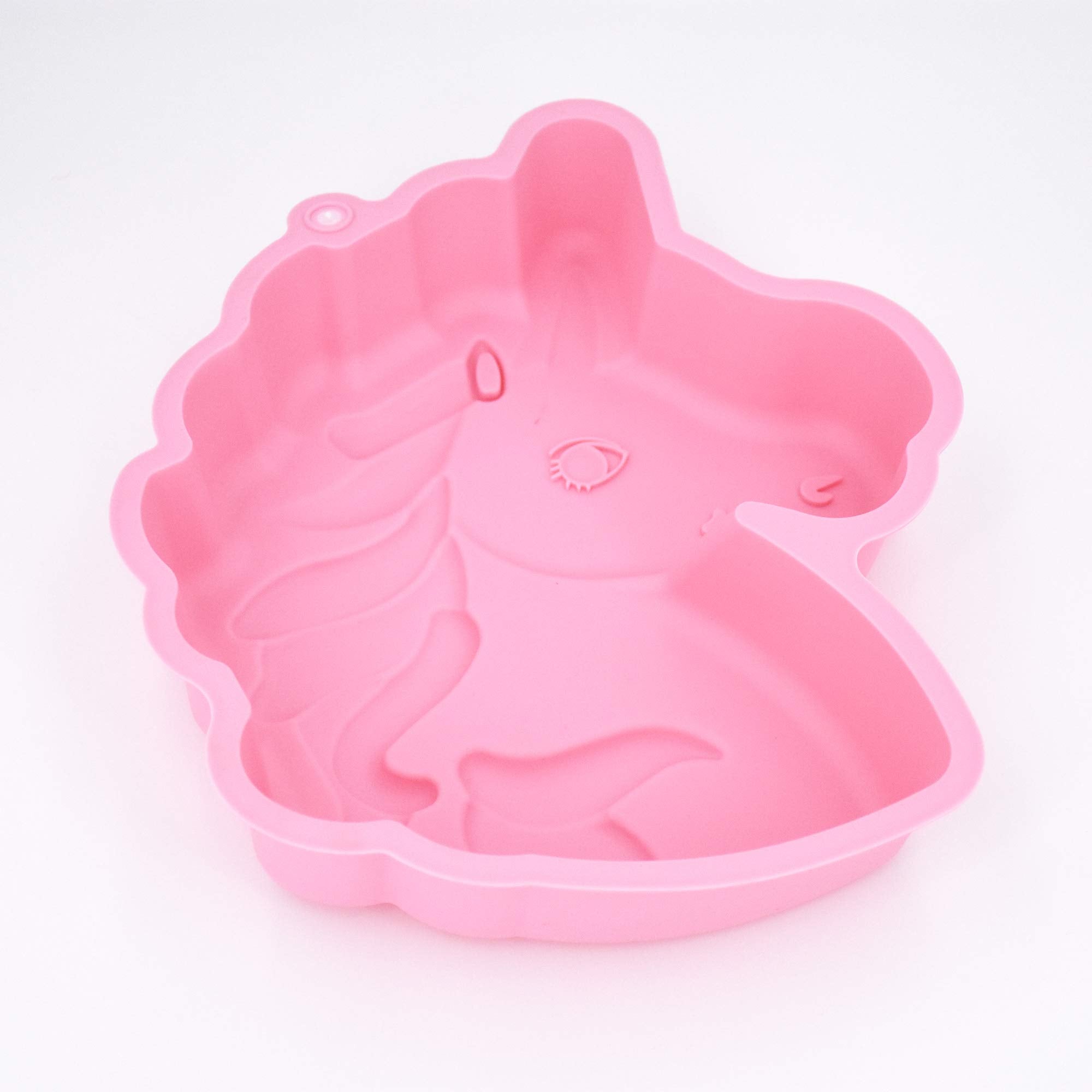Moldfun Unicorn Cake Pan, Pony Horse Head Silicone Baking Tray Mold For Girls Unicorn Birthday Party Bakeware Supplies Utensils