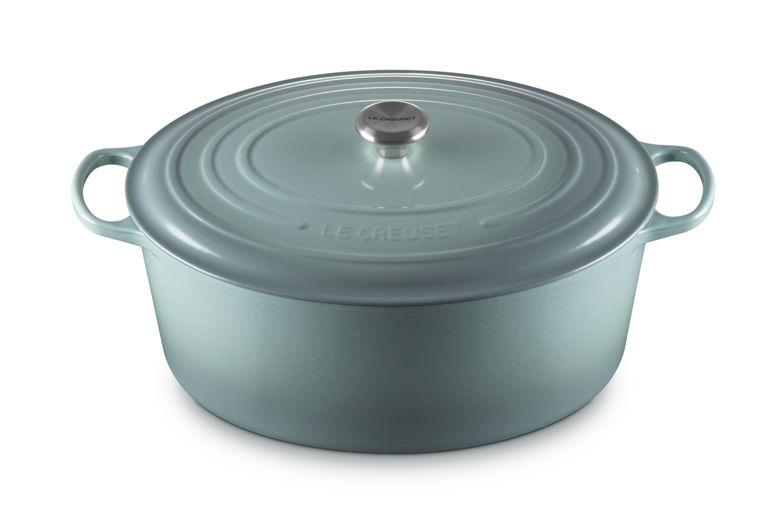 Le Creuset Enameled Cast Iron Signature Oval Dutch Oven, 15.5Qt., Sea Salt