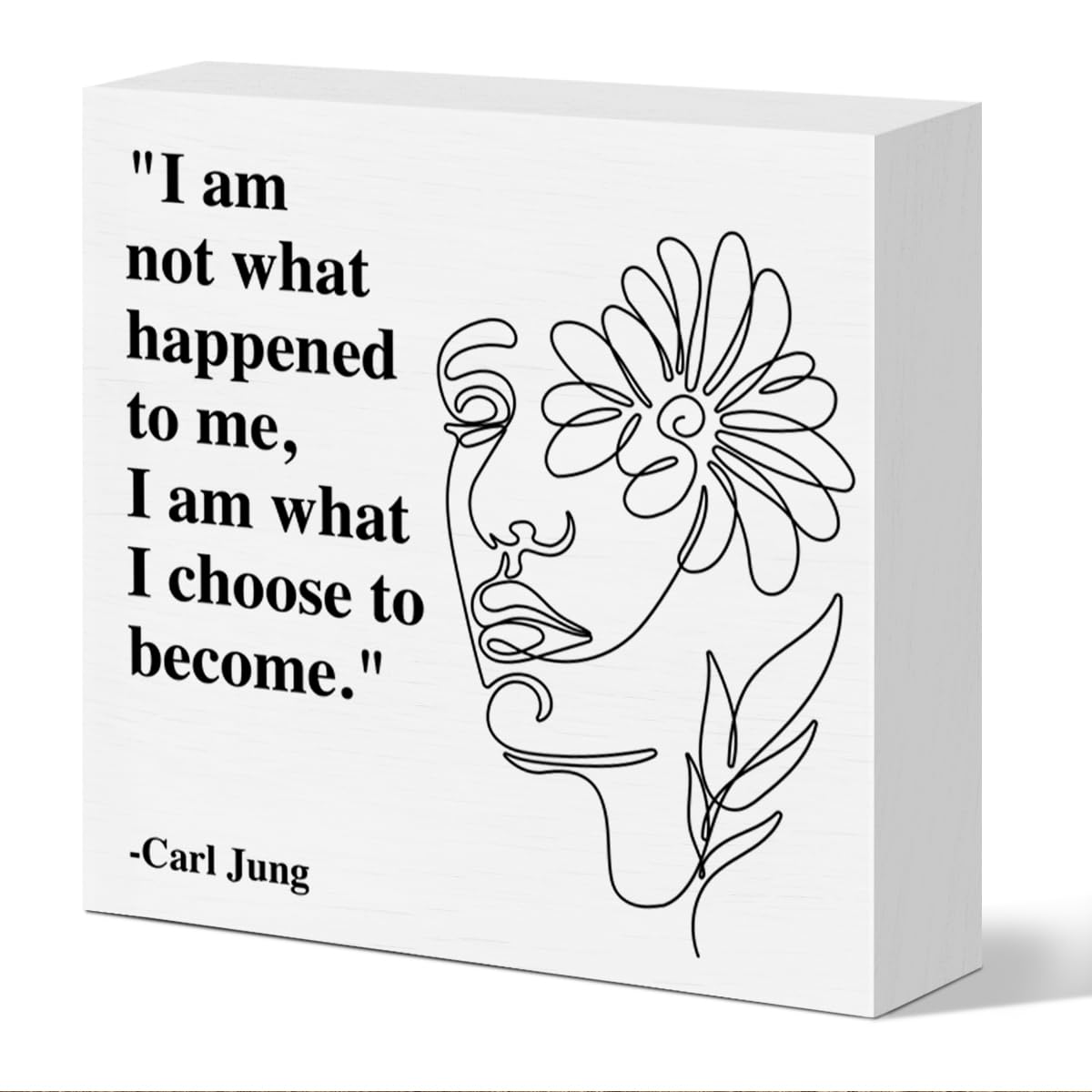 Therapy Office Desk Decor Wooden Box Sign, Mental Health Decor for Home School Counseling Decoration Mental Health Gift for Scho