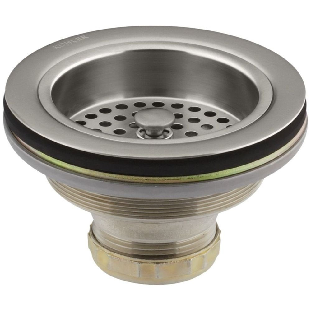 Kohler K-8799-Vs Duostrainer Sink Strainer, Sink Drain And Strainer Basket, Less Tailpiece, Vibrant Stainless