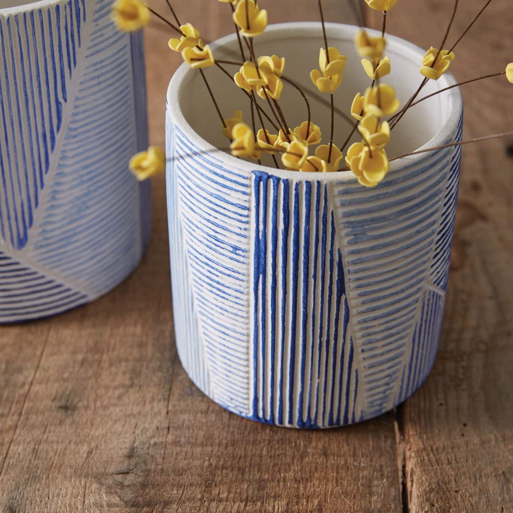 Set Of Two Blue Lagoon Pots