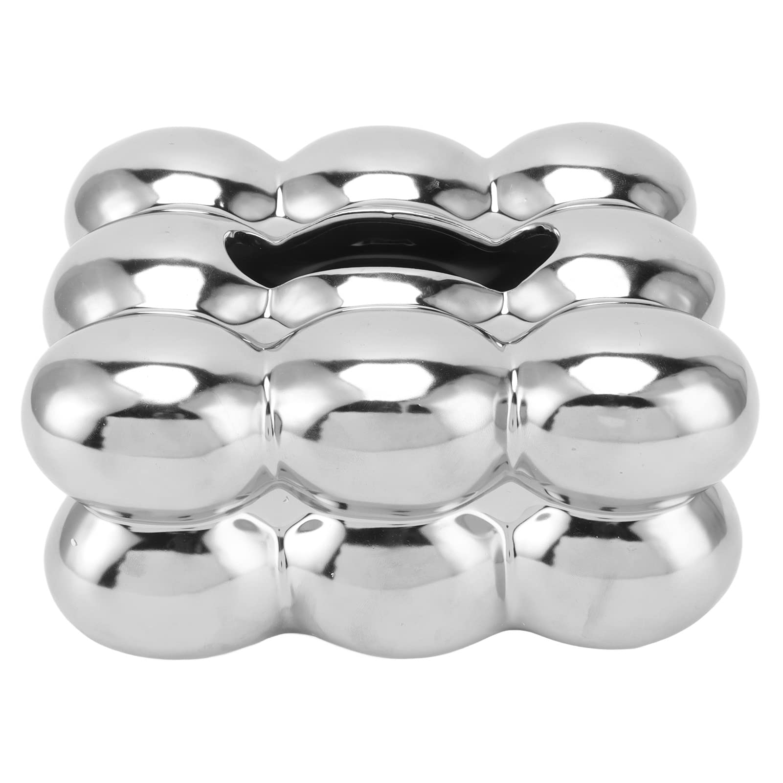 Chiciris Electroplated Ceramic Tissue Box Cover, Tissue Box Holder Case Decorative Elegant Facial Tissue Napkin Dispenser Box Fo