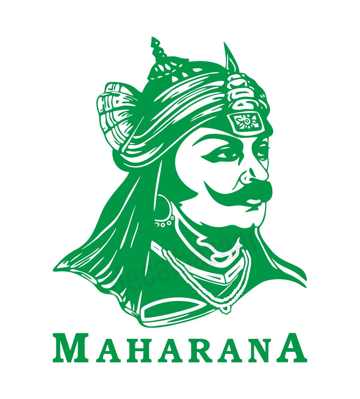 decalbazaar Vinyl Maharana Pratap Singh Glossy Glass Wall Sticker, 23 x 18 Inches Green