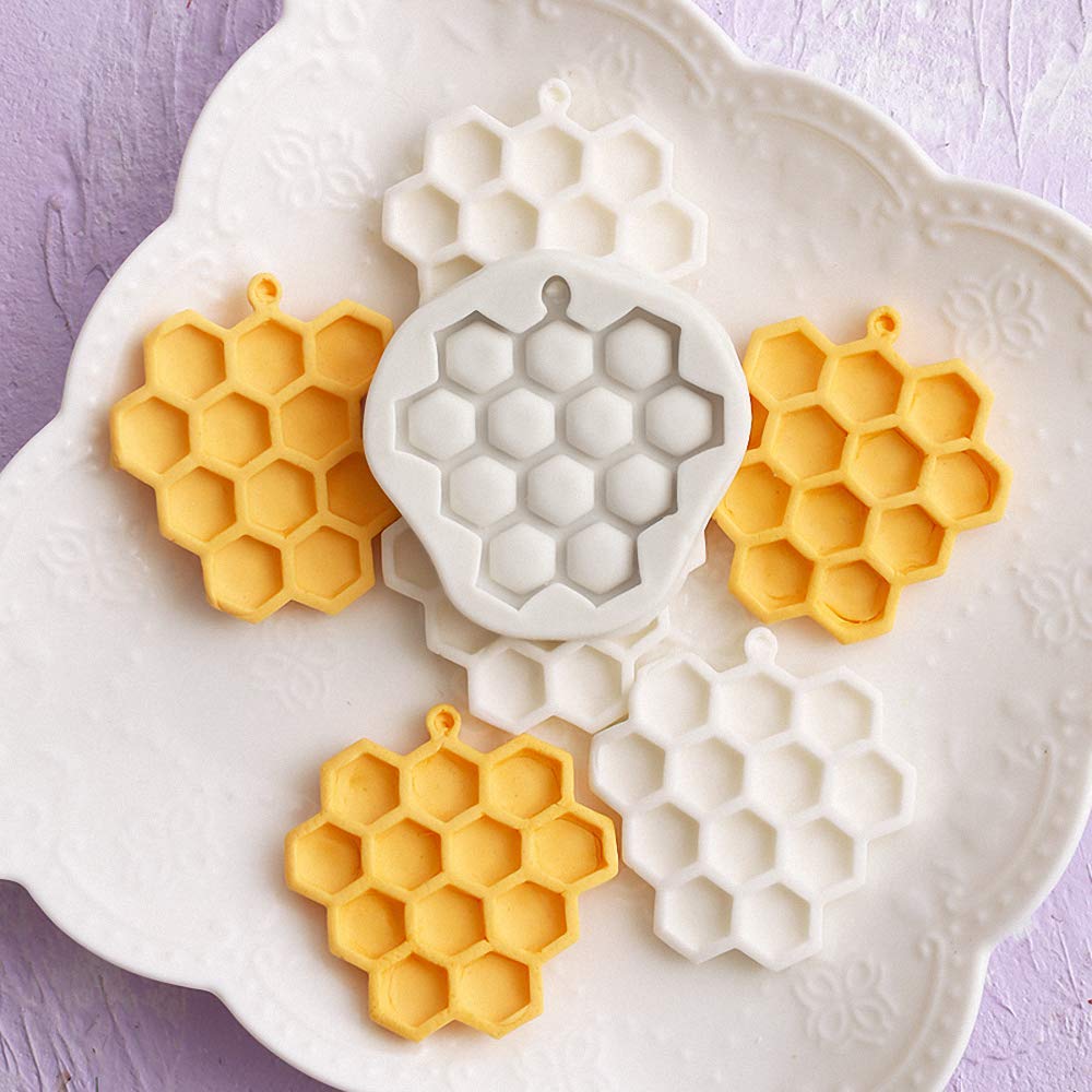 2Pcs Honeycomb Fondant Molds Bee Hive Silicone Mold For Cake Cupcake Decorating Chocolate Candy Mold Baking Kitchen Accessories