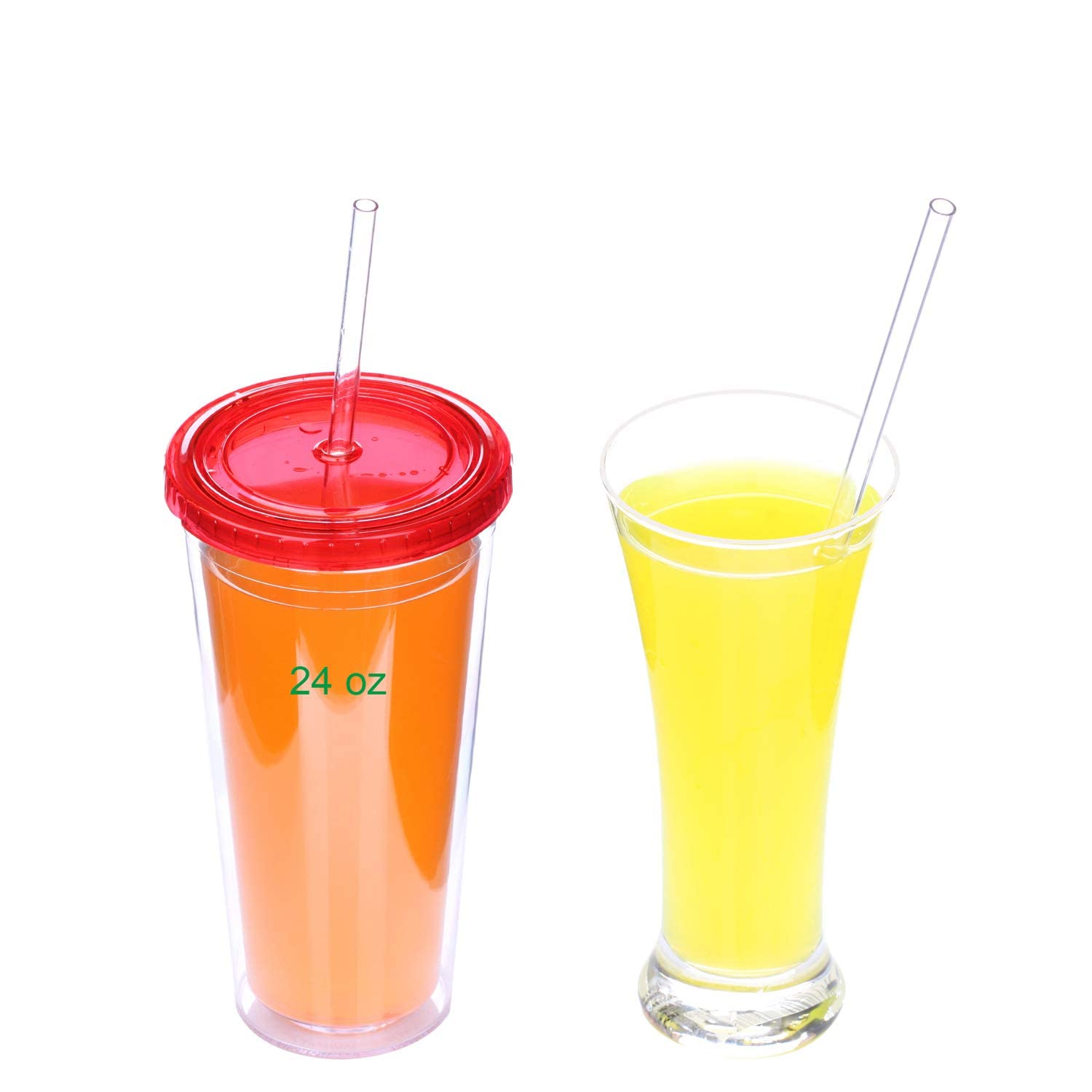 Dakoufish 11 Inch Clear Reusable Thick Plastic Drinking Straws Extra Long For 24Oz & 40Oz Mason Jar Tumblers,Set Of 12 Pcs Straw