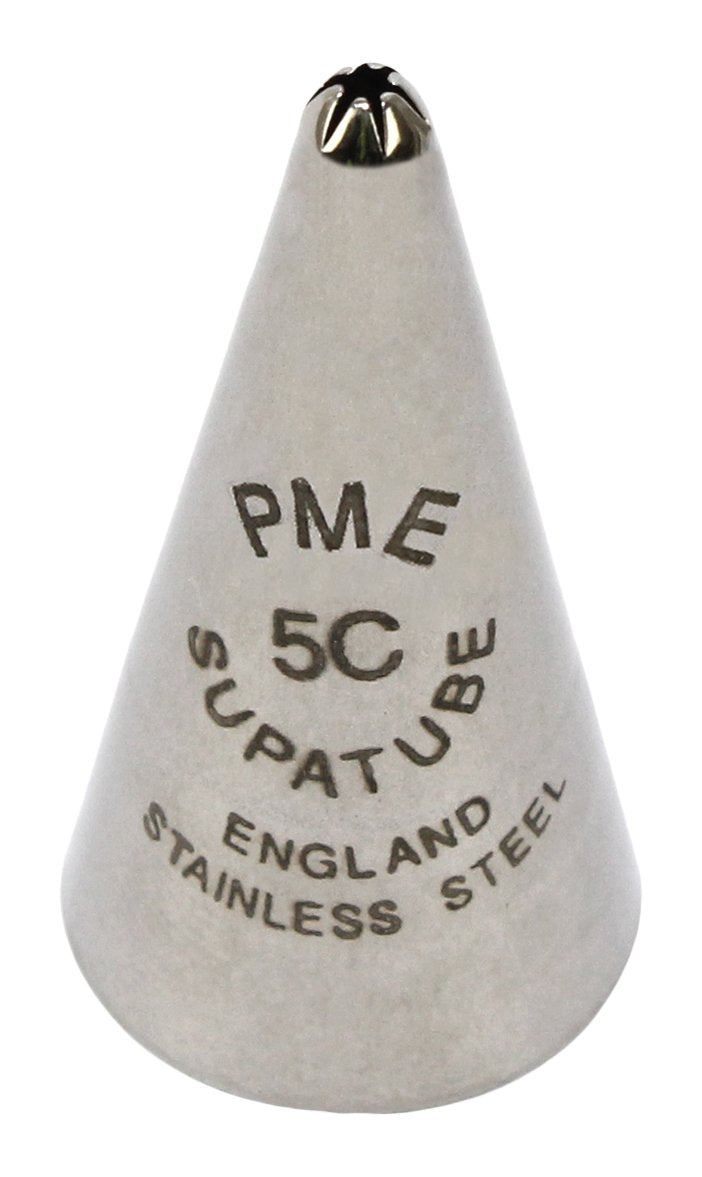 Pme Seamless Stainless Steel Small Closed Star Supatube, Decorating Tip, No. 5C