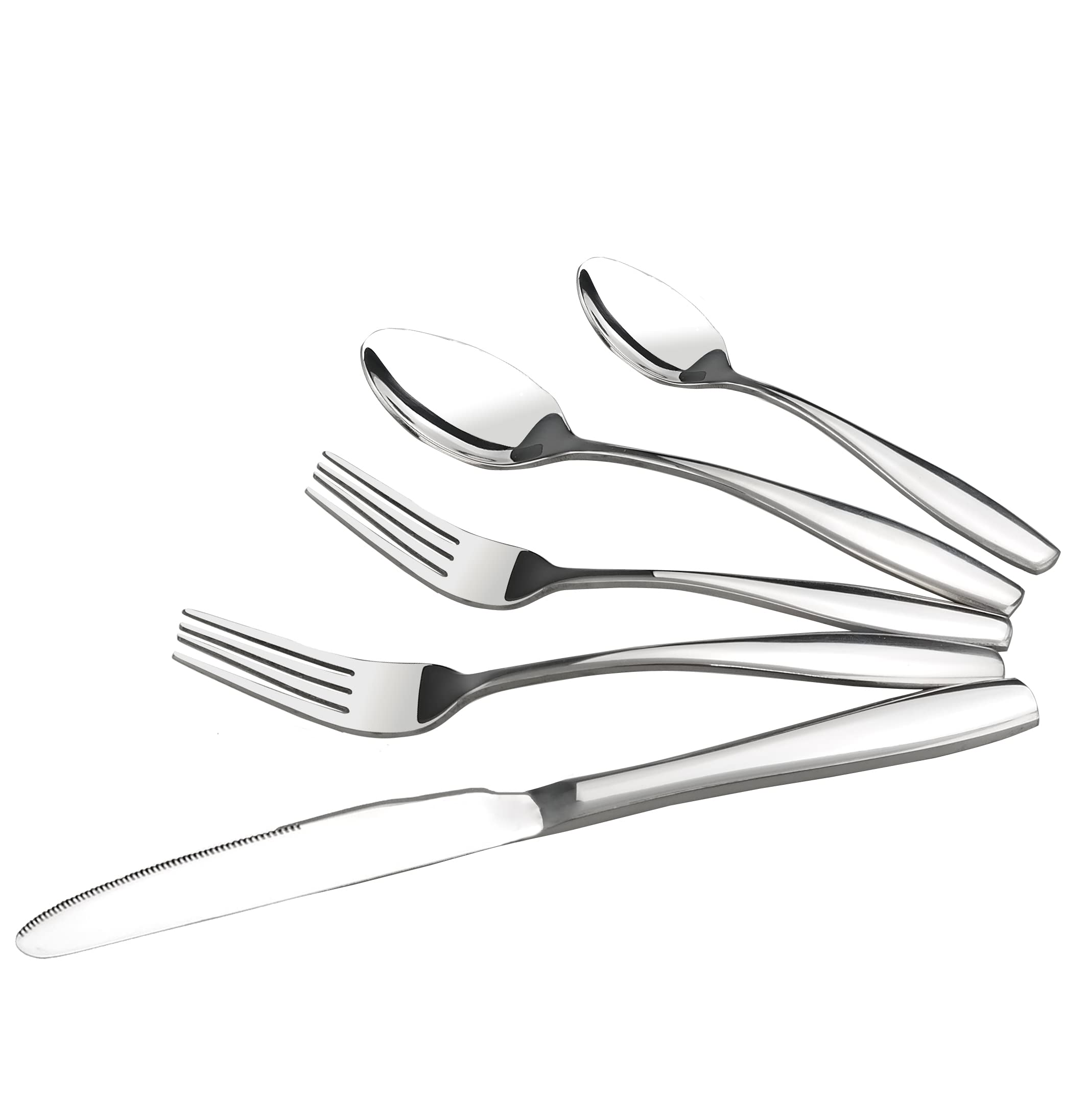 Ggbin 60 Pieces Kitchen Silverware Set Service For 12, Stainless Steel Dinner Table Flatware Set