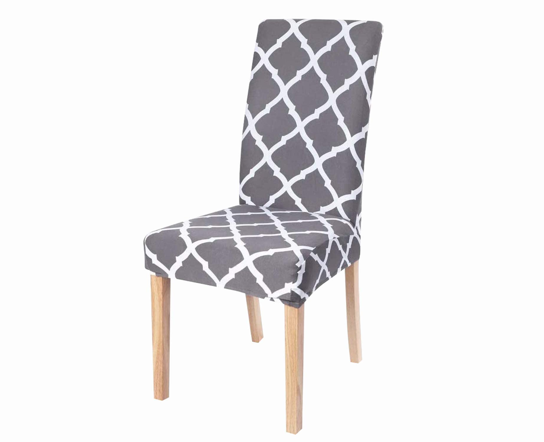 House Of Quirk Polyester Removable & Washable Short Dining Chair Diamond Cover (Grey, 17.7-25 X 15.7-19.7 X 15.7-19.7)