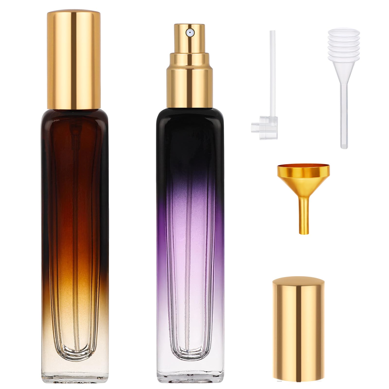 Segbeauty 0.5Oz Mini Perfume Atomizer, 2Pcs Empty Glass Perfume Spray Bottles, 15Ml Refillable Travel Bottle For Fragrance, Colo