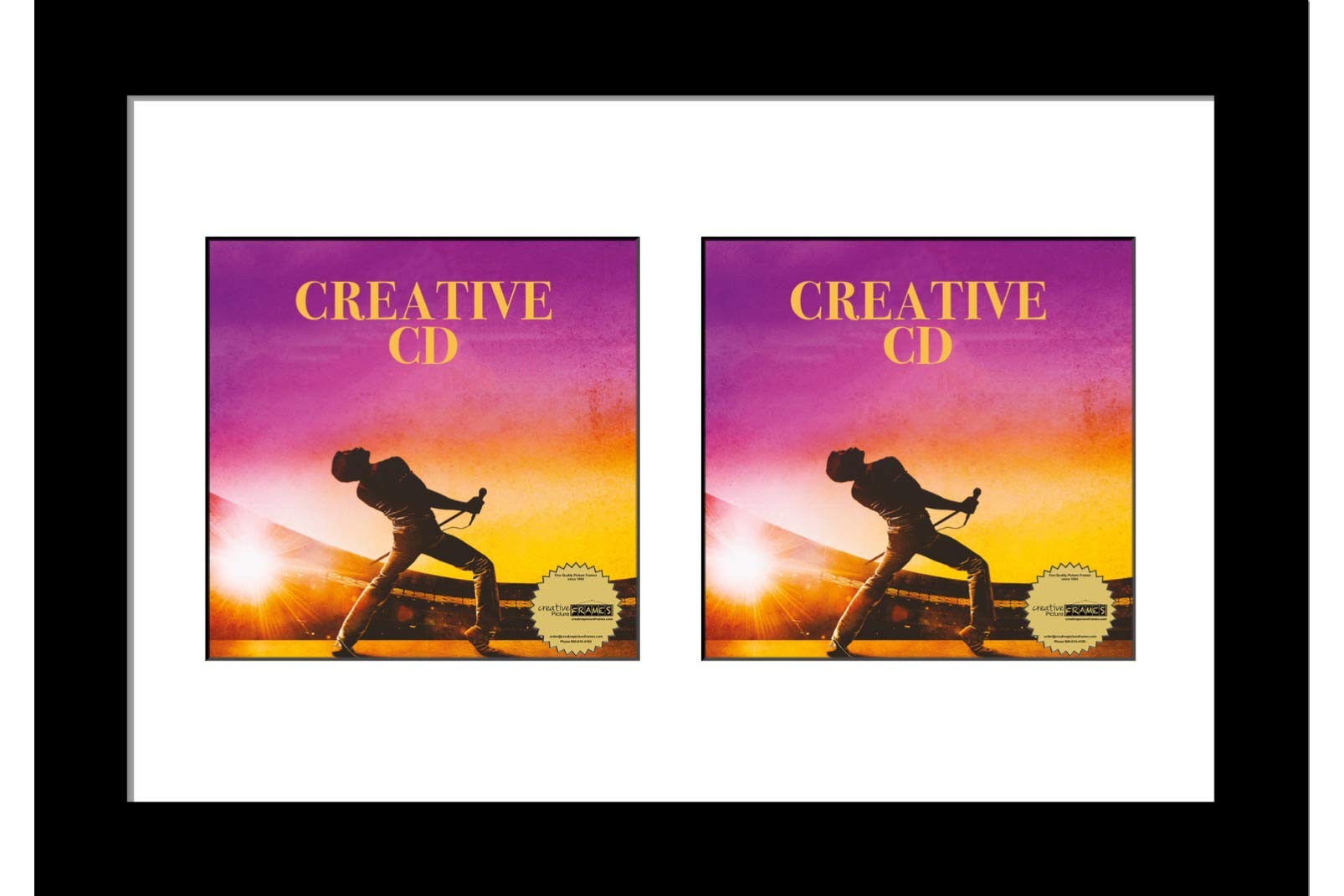 Creative Picture Frames 8 x 12 Double CD Cover Art Music Frame with White Matting Self Standing or Wall Display