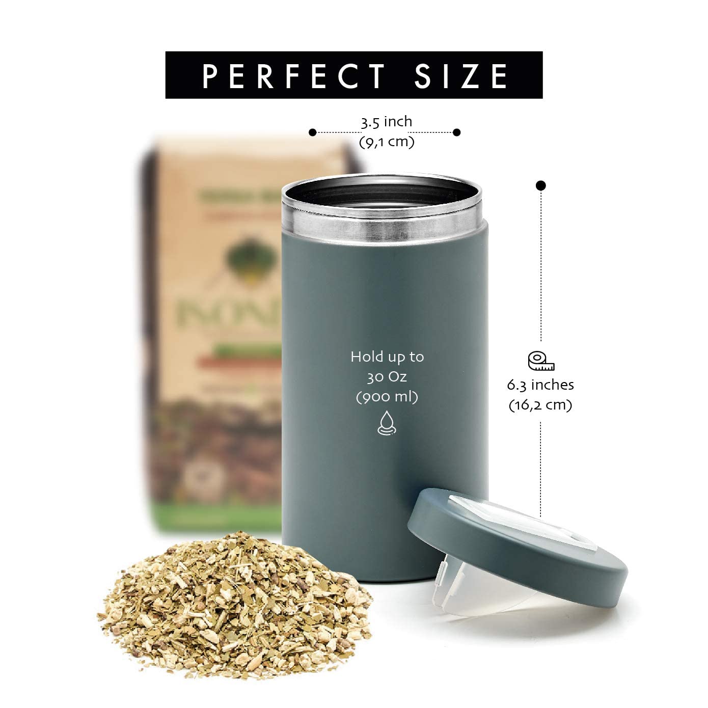 Balibetov Yerbero Yerba Container With Spout - Stainless Steel Container Pouring Lid Easy Filling Mate Cup - Works For Sugar Dis