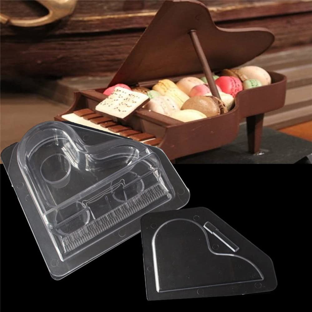 Tuke 3D Piano Chocolate Molds Diy Clear Plastic Polycarbonate Mould For Cake Topper Decorating, Fondant, Candy, Plaster Of Paris
