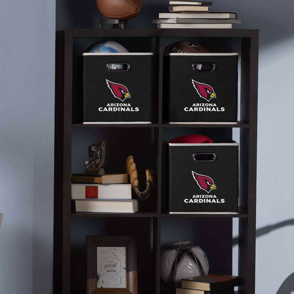 Franklin Sports Nfl Arizona Cardinals Collapsible Storage Bin Nfl Folding Cube Storage Container Fits Bin Organizers Fabric Nfl