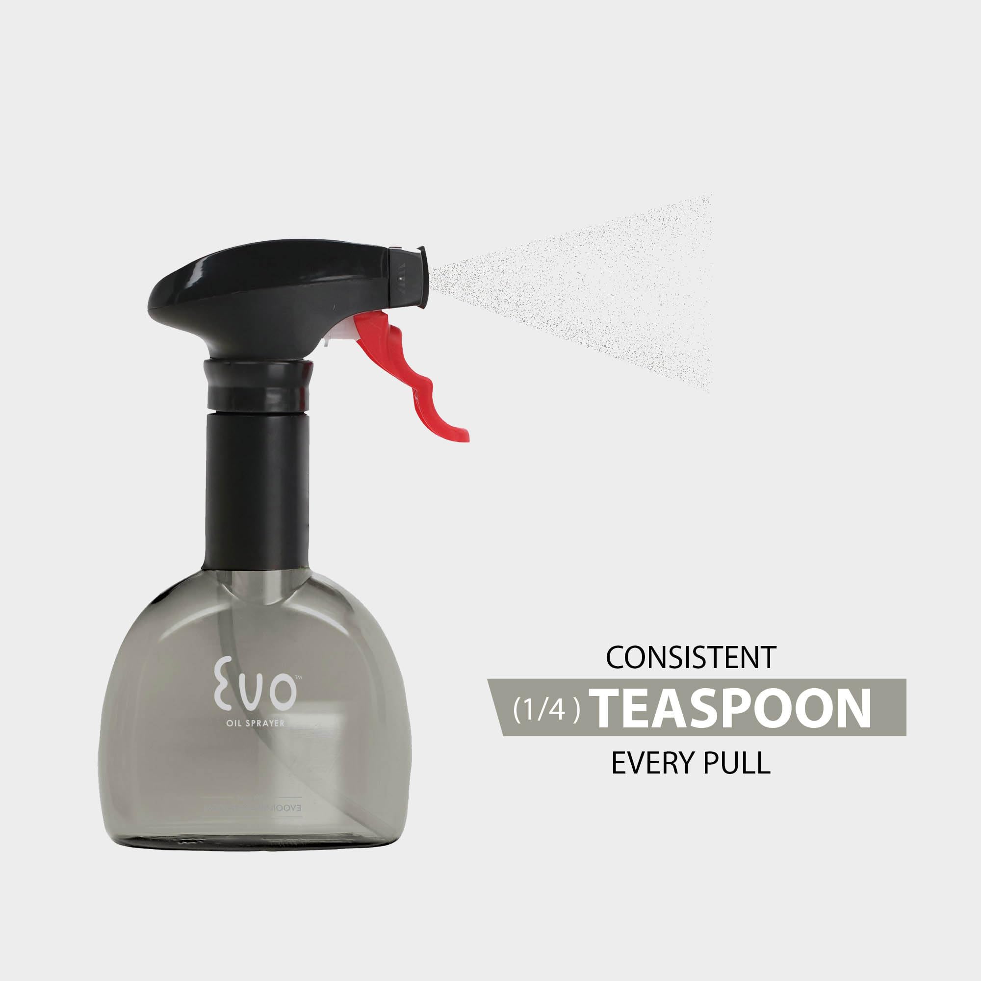Evo Mini Oil Sprayer Bottle | Non-Aerosol For Olive Oil, Cooking Oils, Vinegars | 8-Oz Capacity | Rotatable Nozzle | Gourmet Coo