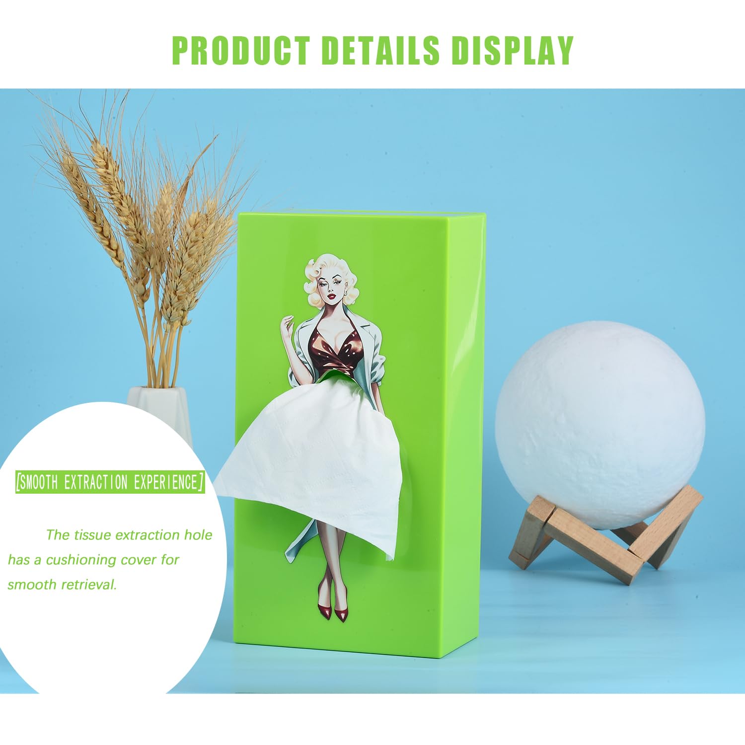 Yandlo Creative Tissue Boxes Holder, Lady Skirt Tissue Box Cover, A Funny Vintage Lady Up Dress Design For Facial Tissues, Napki
