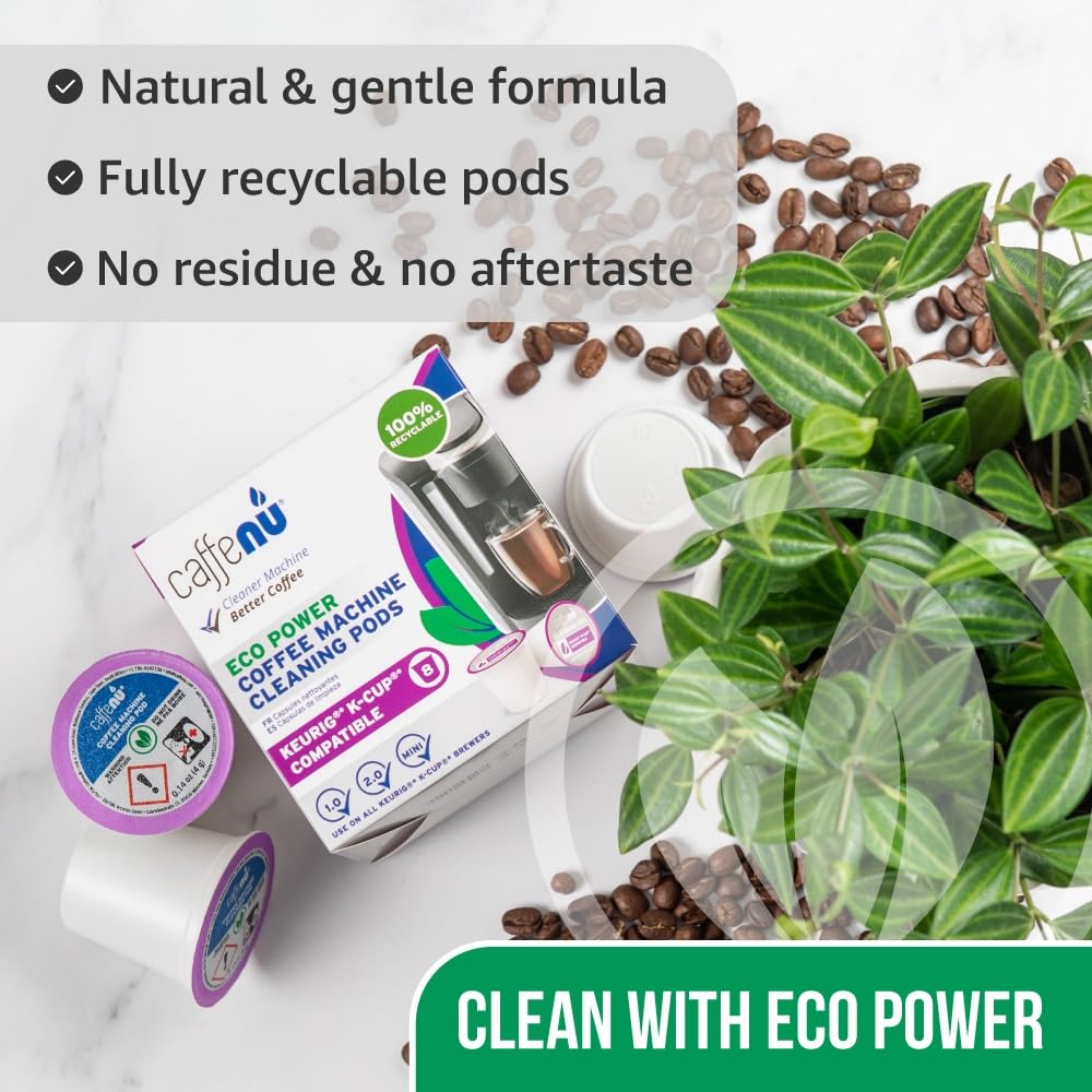 8-Pack Of Keurig Cleaning Pods For Keurig 1.0 & 2.0 Machines - K Cup Cleaner Pods Removes Stale Coffee Residue & Stains - Keurig