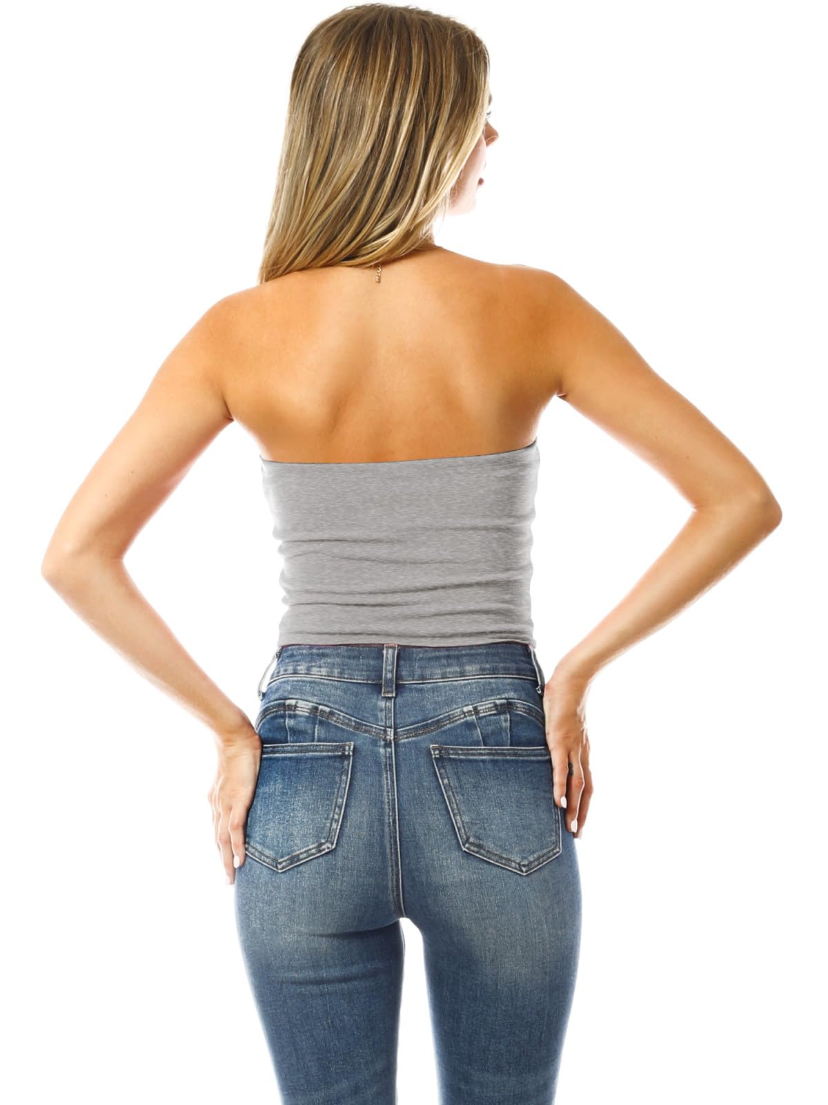 Mixmatchy Womens Causal Strapless Basic Sexy Tube Top 3Pack - Blackhgreywhite S