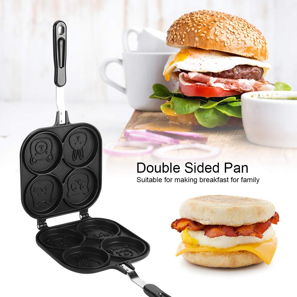 Natudeco Aluminum Egg Fry Pan With Nonstick Coating, 4-Hole Design, Easy To Clean, Comfortable Handle, Practical Cookware Materi