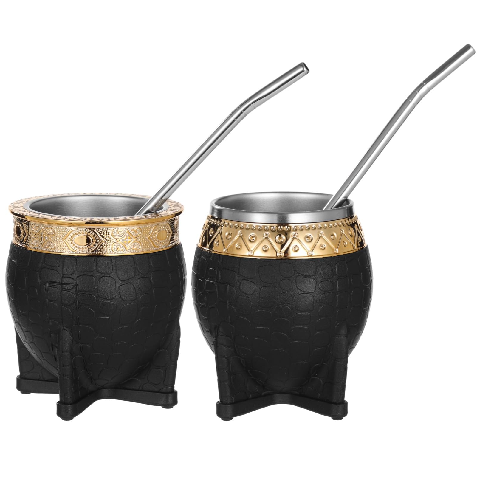 DORMIYA 2PCS Yerba Mate Cup, 6 oz Stainless teel Mate Cup with Straw, Double Wall Vacuum Insulated Yerba Mate Gourd for Traditio