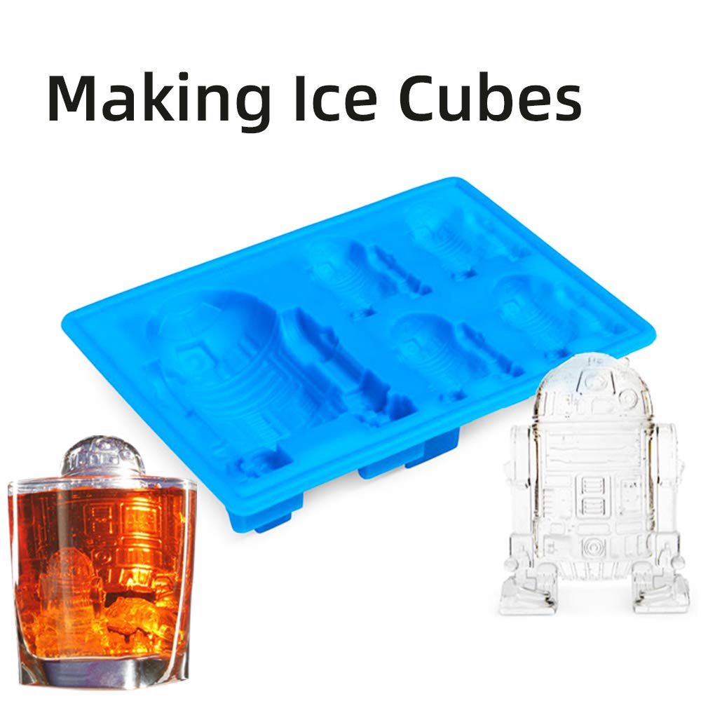 Kamehame Silicone Chocolate Candy Molds For Star Wars Fans, Darth Vader And R2-D2 Mold For Jello,Cake Decoration, Caryon, Puddin