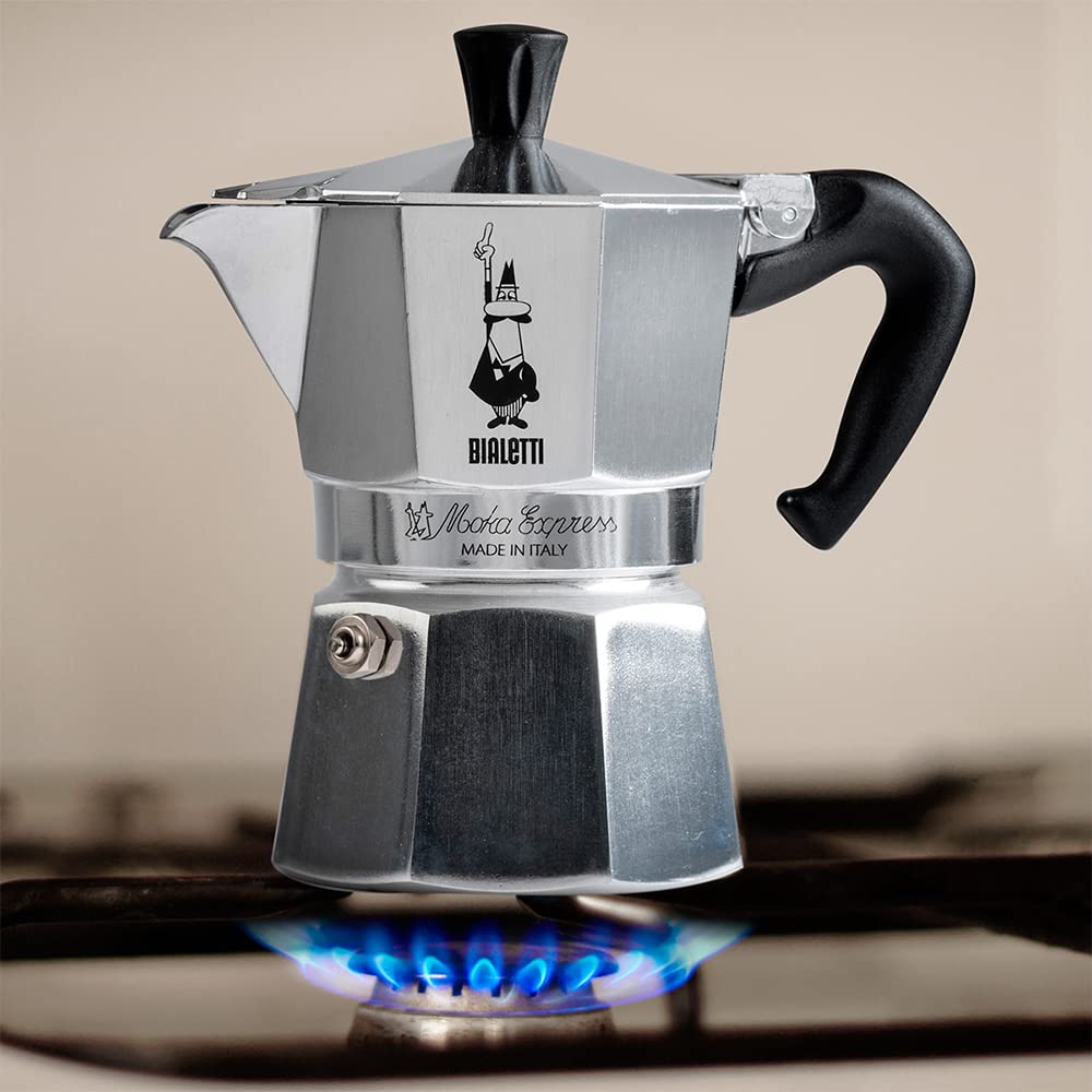 Bialetti - Moka Express: Iconic Stovetop Espresso Maker  Makes Real Italian coffee  Moka Pot 9 cups (14 Oz - 420 Ml)  Aluminium  Silver