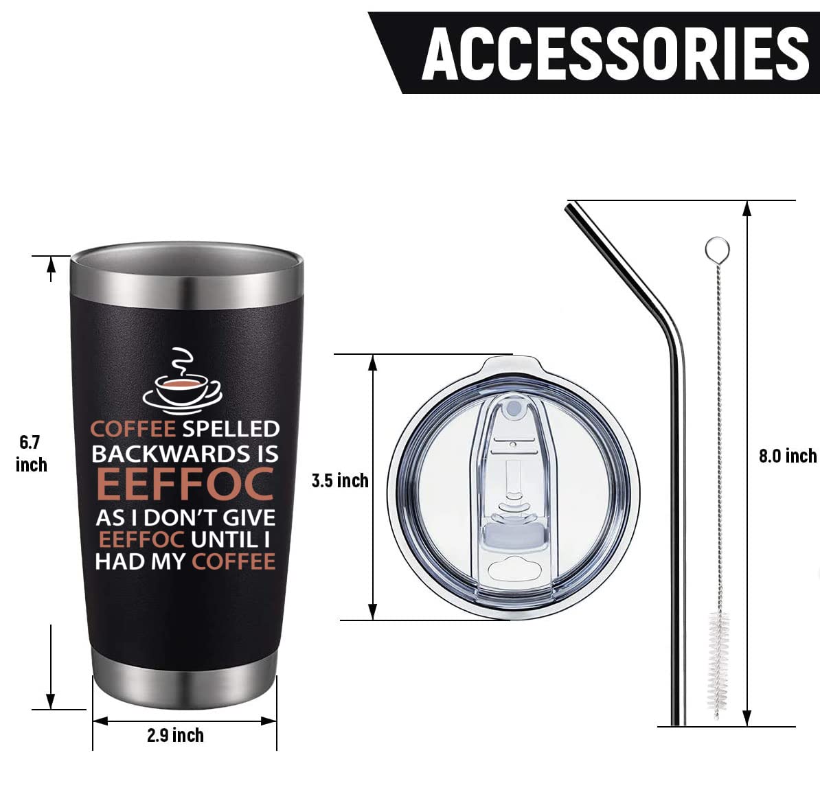 Athand Funny Coffee Tumbler - 20 Oz Travel Tumbler - Gifts For Coffee Lover