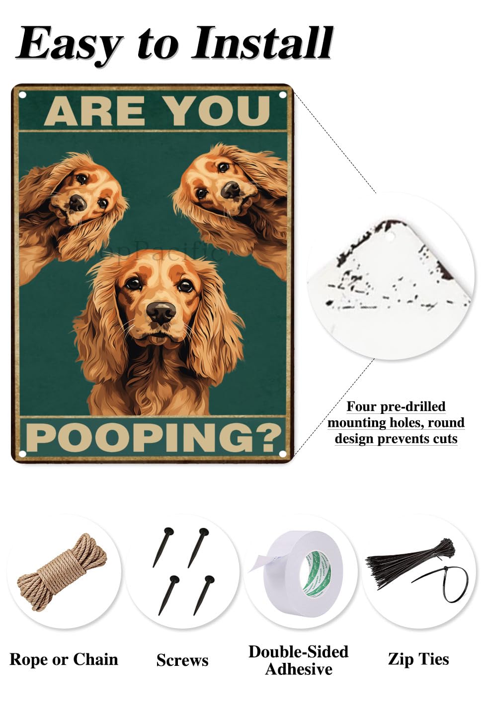 Toppacific Cute Dog 12X8 Inch Are You Pooping Sign Bathroom Decor- Dog Metal Poster Dog Lover Gift Art Funny Dogs Wall Art Decor