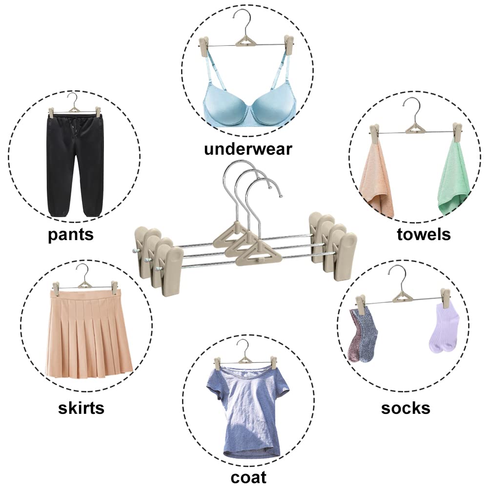 Skirt Hangers - Pants Hangers with Clips 50 Pack Clip Hangers Shorts Hangers with 360 Rotating Swivel Hook