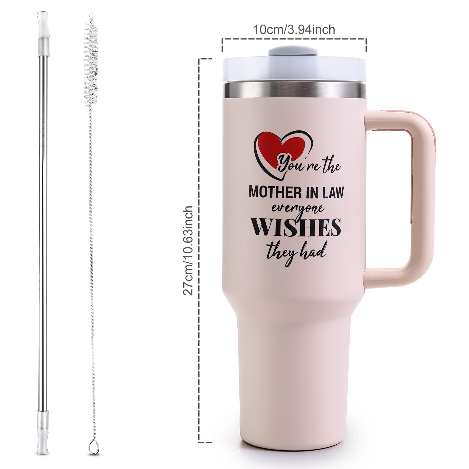 VoziSpace Mother in Law Tumbler Mothers Day Gift with Handle 40oz - Best Funny Mother in Law Mug Gifts for Birthday Mother s Day