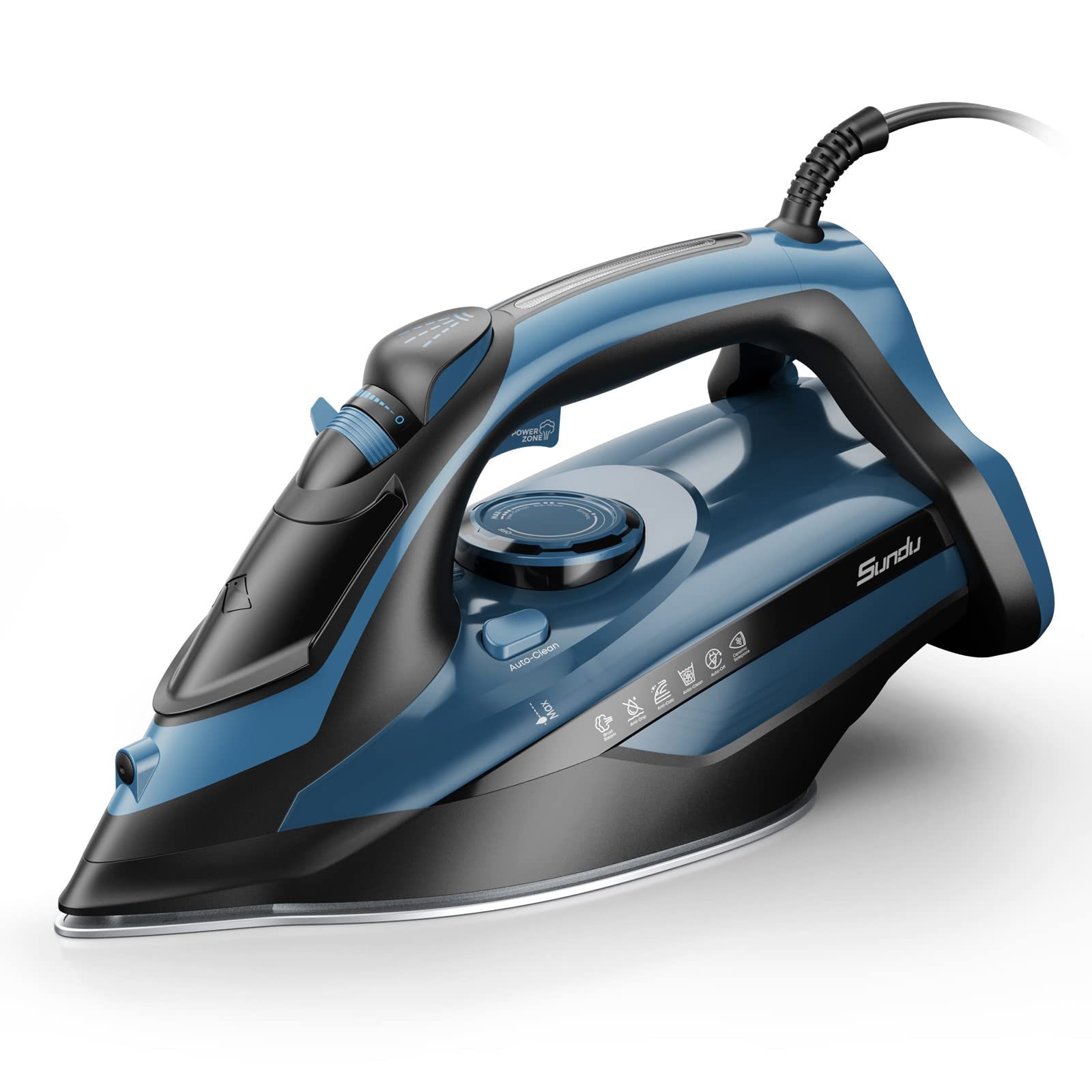 Sundu Steam Iron For Clothes With Rapid Heating Ceramic Coated Soleplate, 1700W With Precise Thermostat Dial, Self-Cleaning, Aut