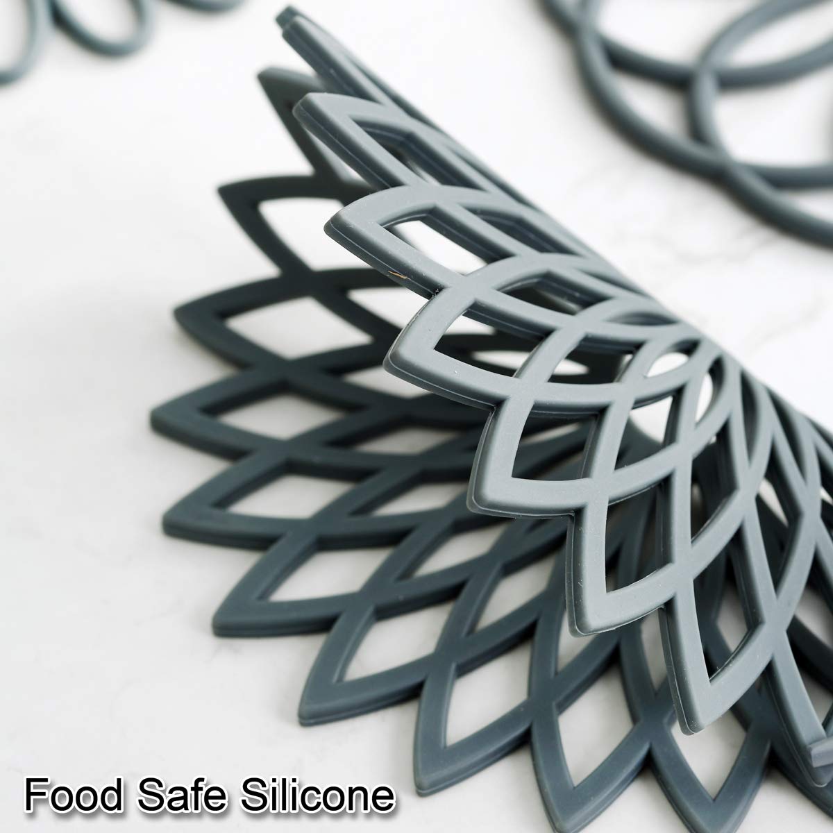 Set Of 3 Silicone Trivet Mat - Hot Pot Holder Hot Pads For Table & Countertop - Trivet For Hot Dishes - Non-Slip & Heat Resistan