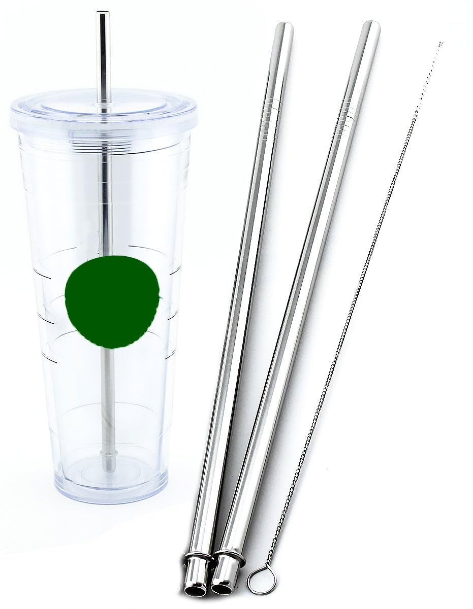 2 Venti Stainless Steel Cocostraw Replacement Straws 2Qty For Hot & Cold Travel Mug To-Go Drink Cups