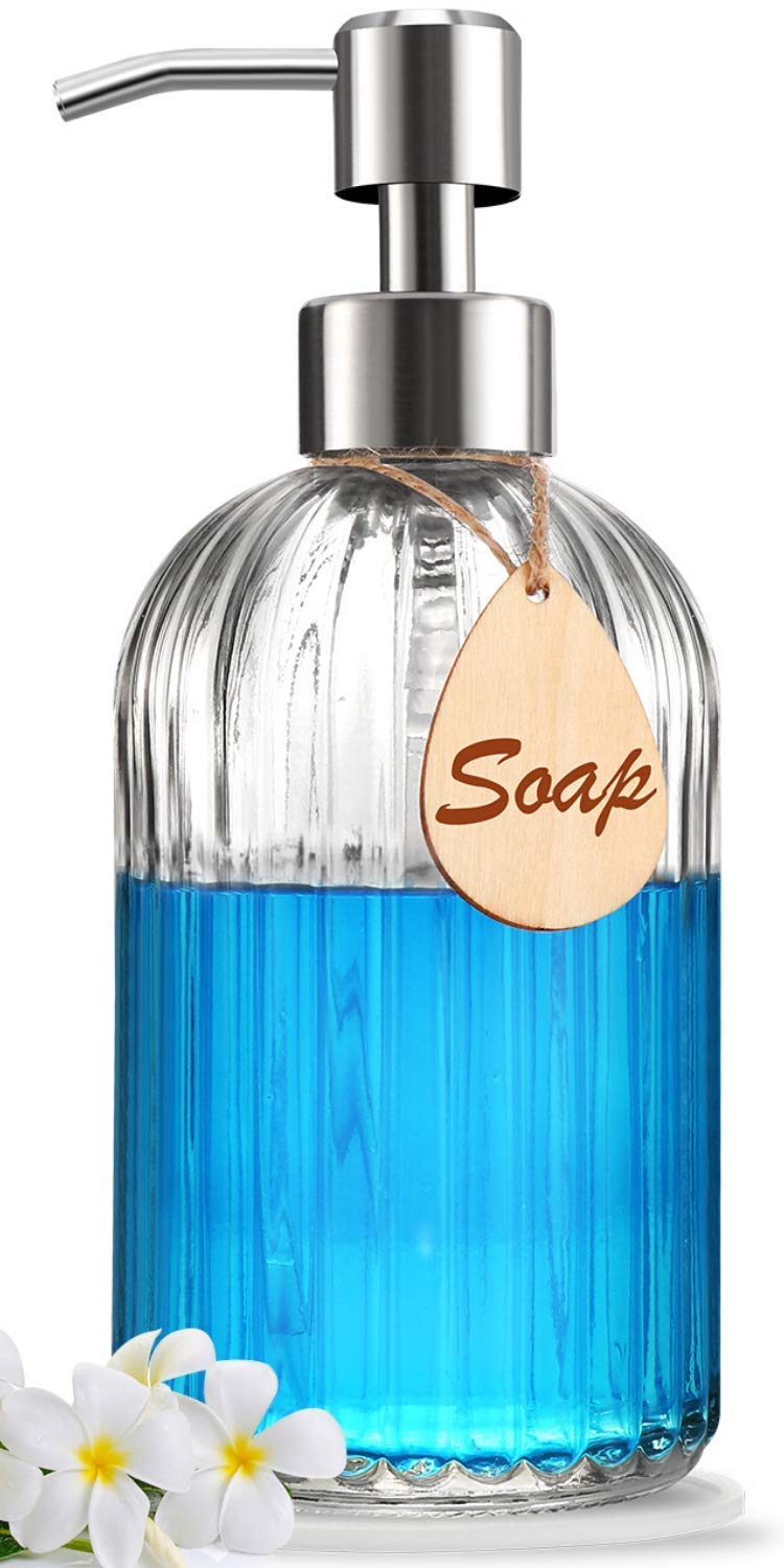 2023 Version - Large Soap Dispenser With Silicone Pad - Premium Quality - Dish Soap Dispenser, Hand Soap Dispenser - Rust Proof