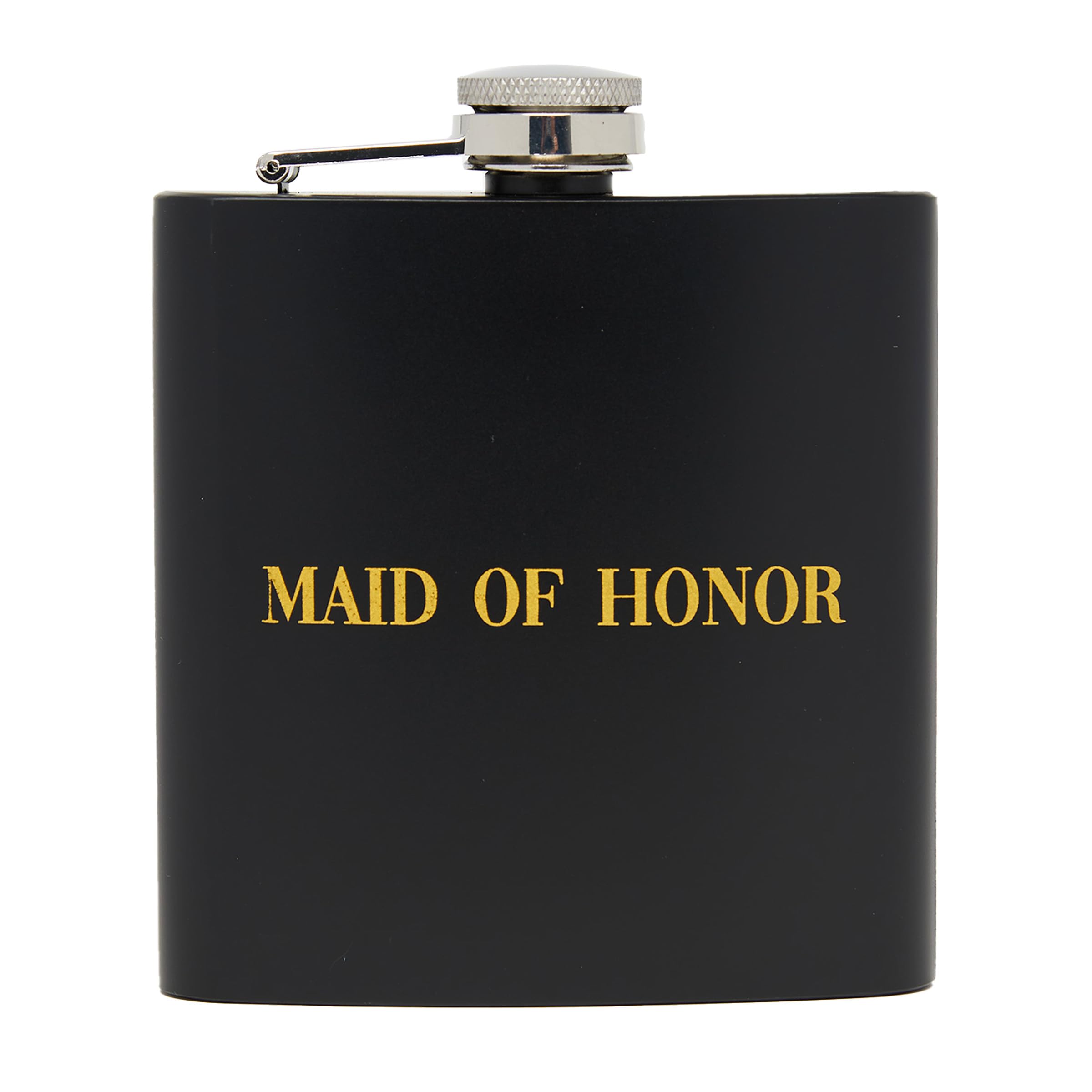 Stainless Steel Flask - Maid Of Honor (Black/Gold)