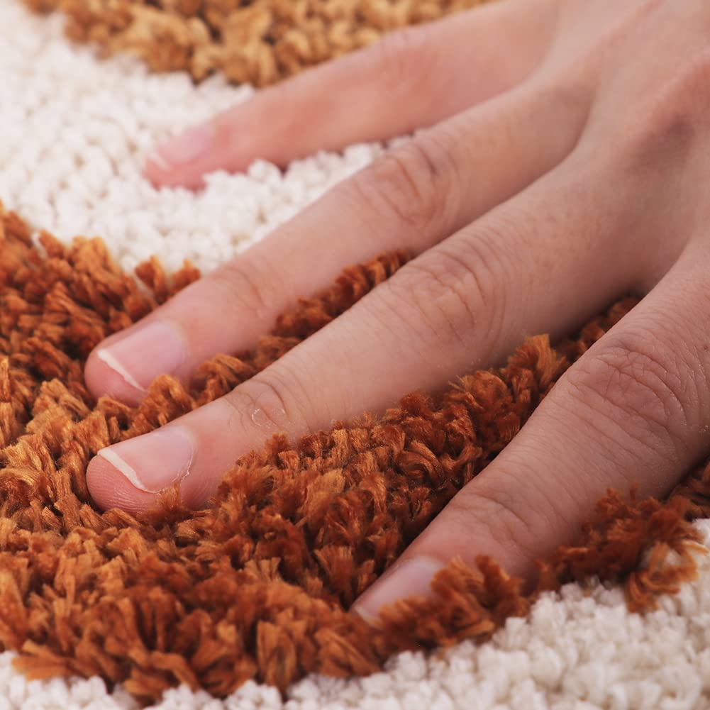 Boho Bathroom Rugs Runner Non-Slip Moon Phases Microfiber Bohemian Bath Mats Washable Carpet For Tub, Shower, Bedroom, Beige, 20