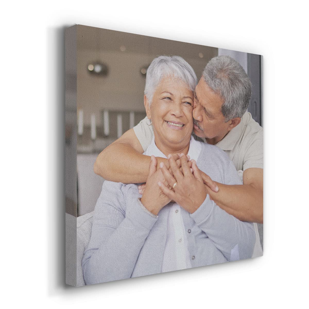 Renditions Gallery Set of 9  8x8 Custom Photo Canvas Prints with Solid Wood. Create Personalized Photos Picture Collage with Peel and Stick Photo Frames for Bathroom and Bedroom. Wrapped Canvas