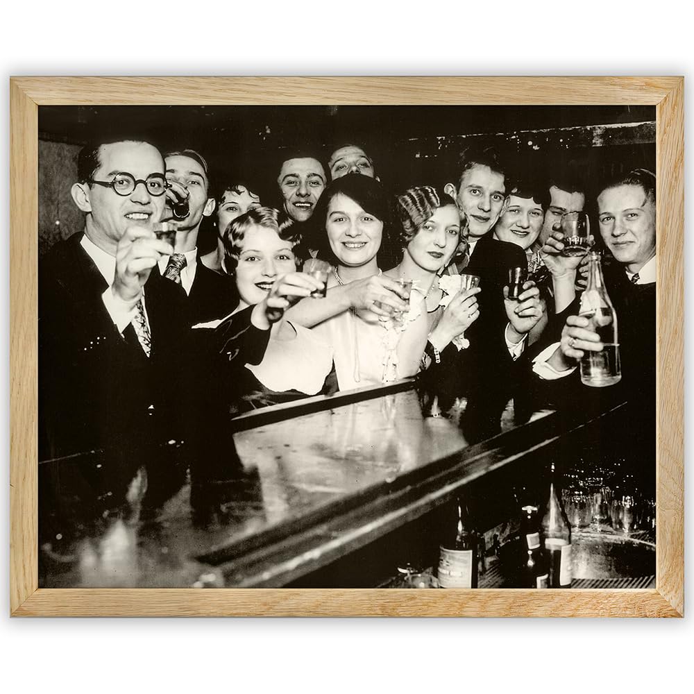 Cheers End Of Prohibition - Vintage Wall Art - 11X14 Framed Art Speakeasy Prohibition Decor Vintage Art Print - Makes A Great Ma
