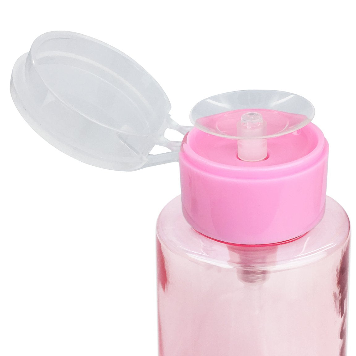 10Oz Push Down Pump Dispenser Flip Top Cap Refillable Empty Bottle - Pinl With Word Imprint - Lockable Travel Cosmetic Packaging