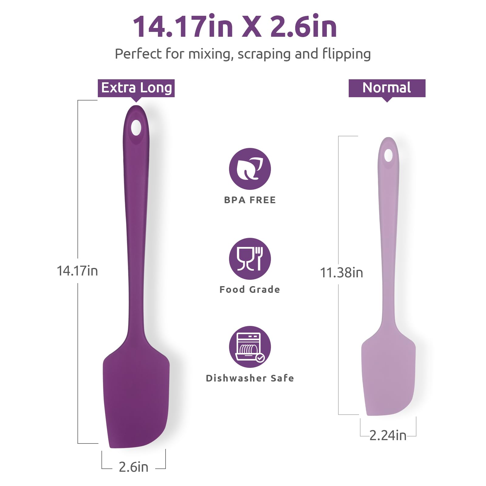 14In Extra Large Silicone Spatula: U-Taste 600F Heat Resistant Flexible Silicon Mixing Stirring Cooking Scraping Baking Bowl Scr