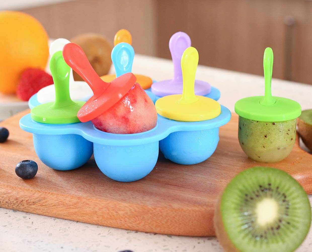 Jbyamus Silicone Popsicle Molds, Ice Pop Molds, Storage Container For Homemade Food, Kids Ice Cream Diy Pop Molds - Bpa Free (Bl