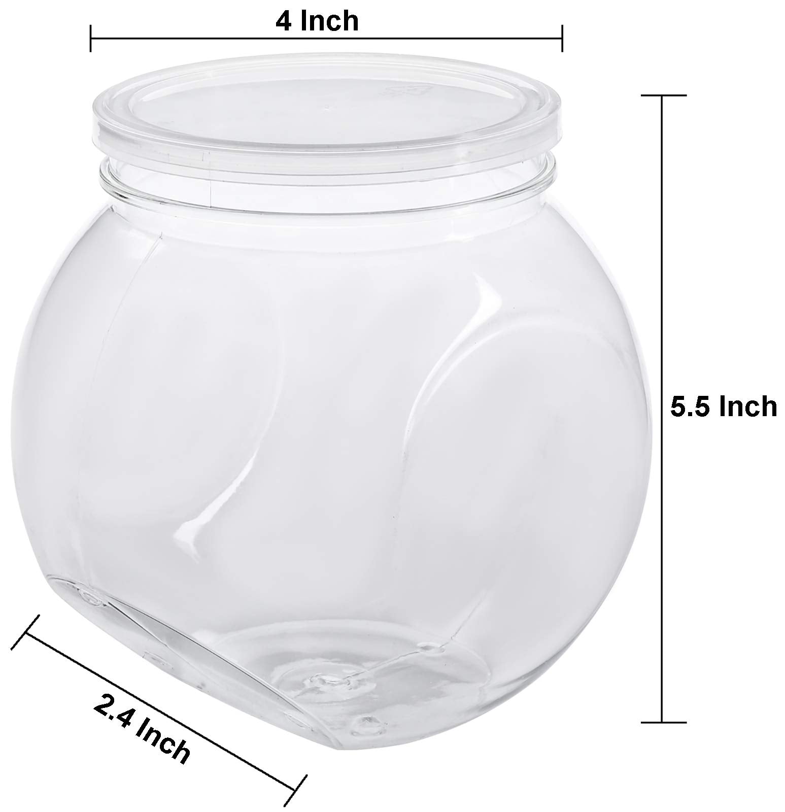 Topzea 3 Pack Candy Jars With Lids, 46 Oz Plastic Clear Cookie Storage Container Sweet Jar With Lid, Wide Mouth Opening Kitchen