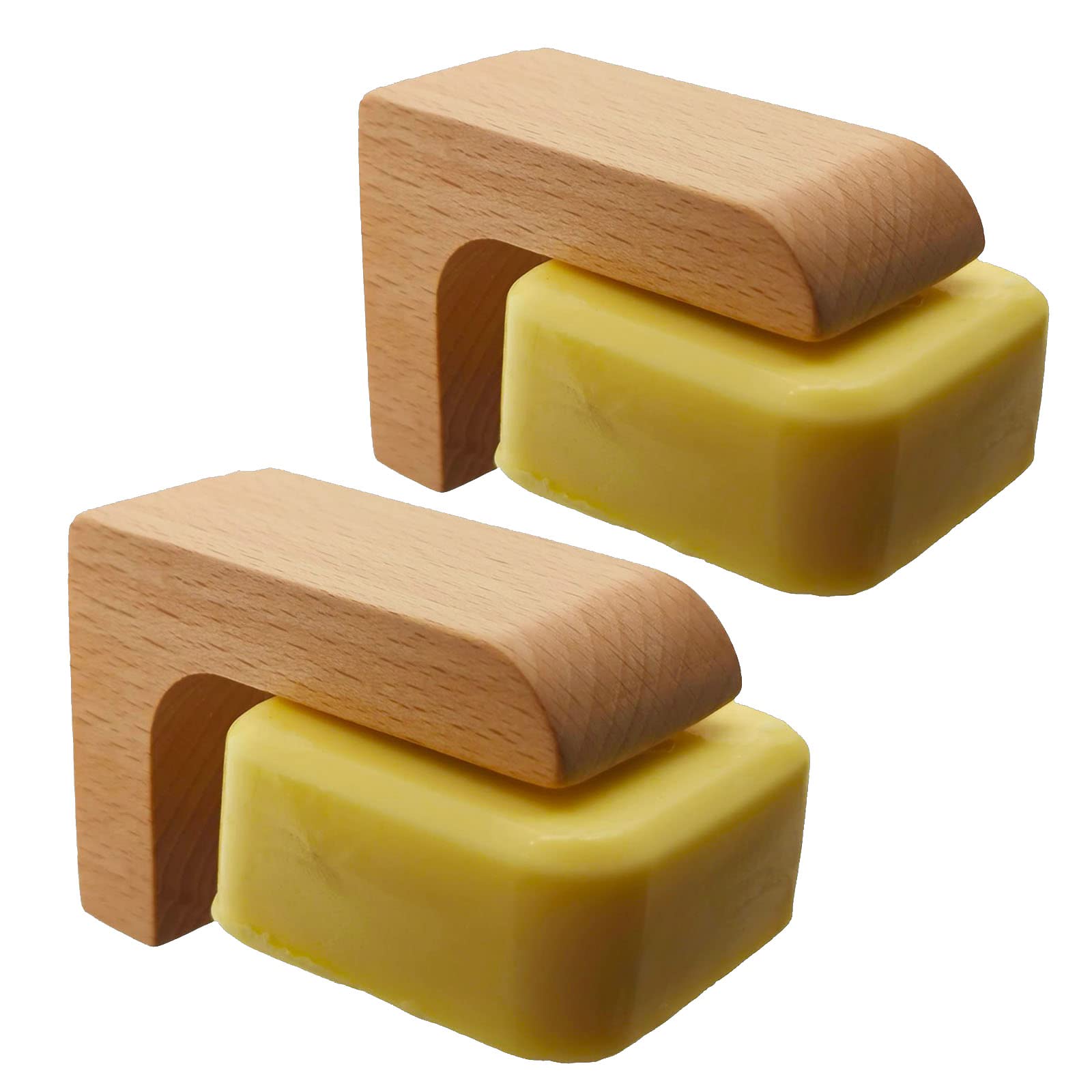 (2Sets) Wood Magnetic Bar Soap Holder For Shower Wall,Magnet Air Dry Soap Saver Self Draining, Eco-Friendly Wooden Soap Dish For